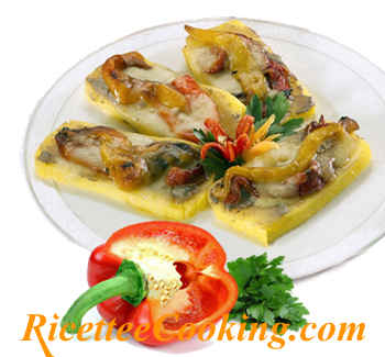 Crostini di polenta ai peperoni